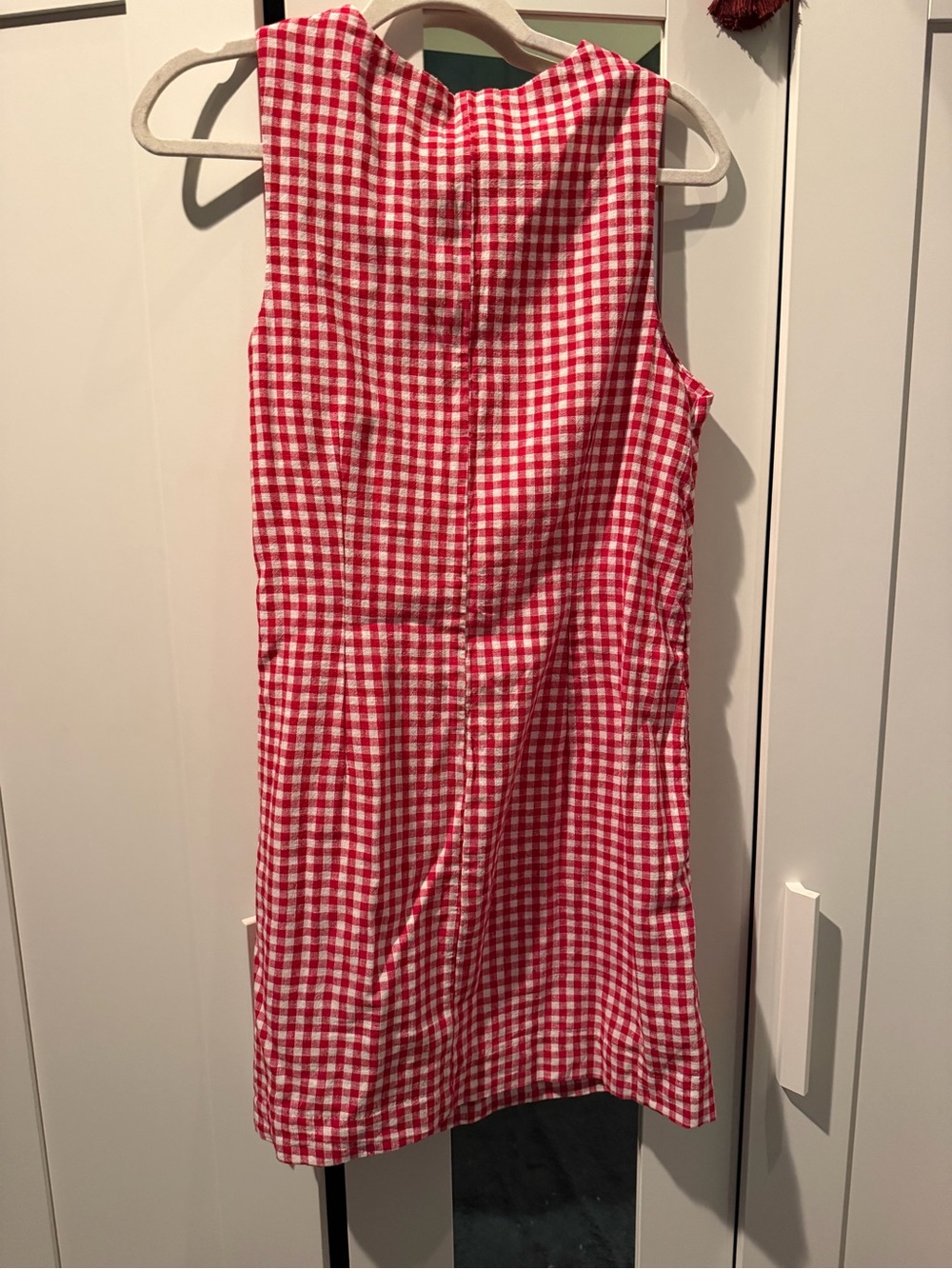 Abercrombie Red Gingham Lace-Up Mini Dress - Picture 7 of 7